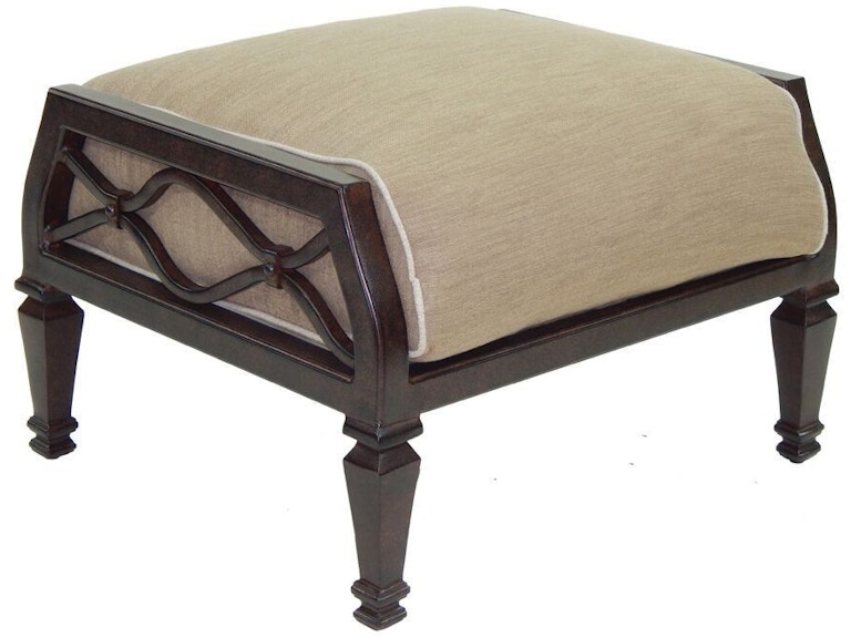 norrwood Castelle Outdoor Furniture Villa Bianca Cushioned Ottoman 1113T at Norwood Furniture