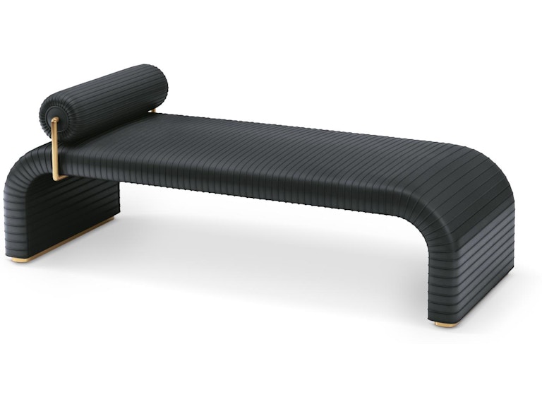 norrwood Global Views Bedroom Cade Daybed-Graphite Leather ASH2034 at Norwood Furniture