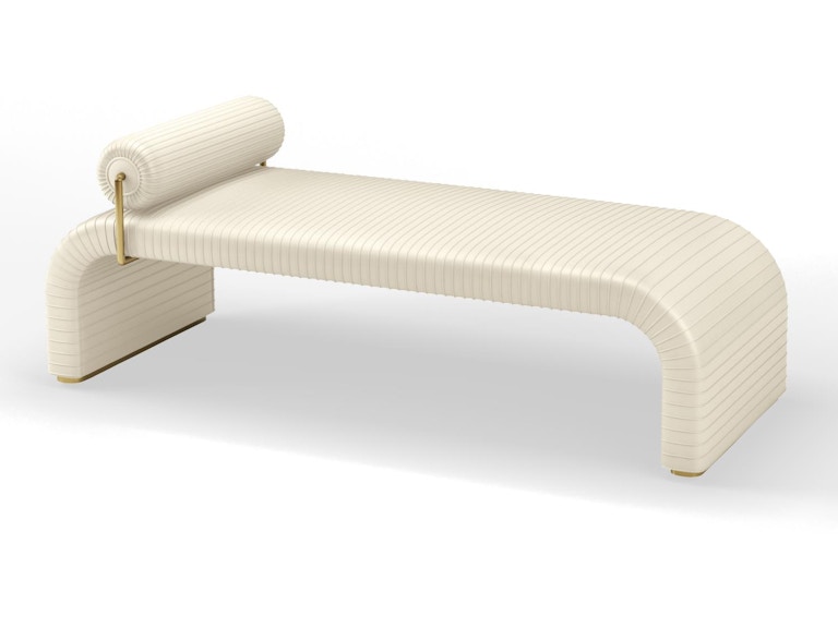 norrwood Global Views Bedroom Cade Daybed-Milk Leather ASH2033 at Norwood Furniture