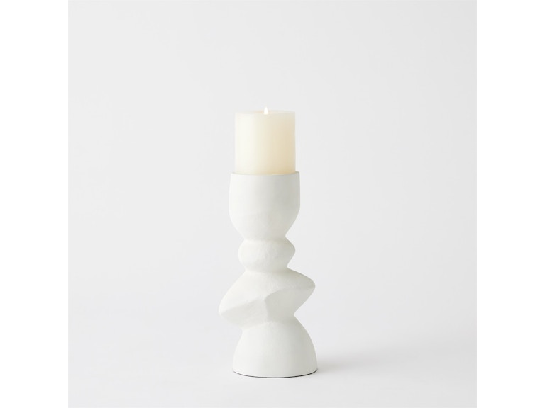 norrwood Global Views Home Accents Pradier Candle Holder-White-Med CLL9.90076 at Norwood Furniture
