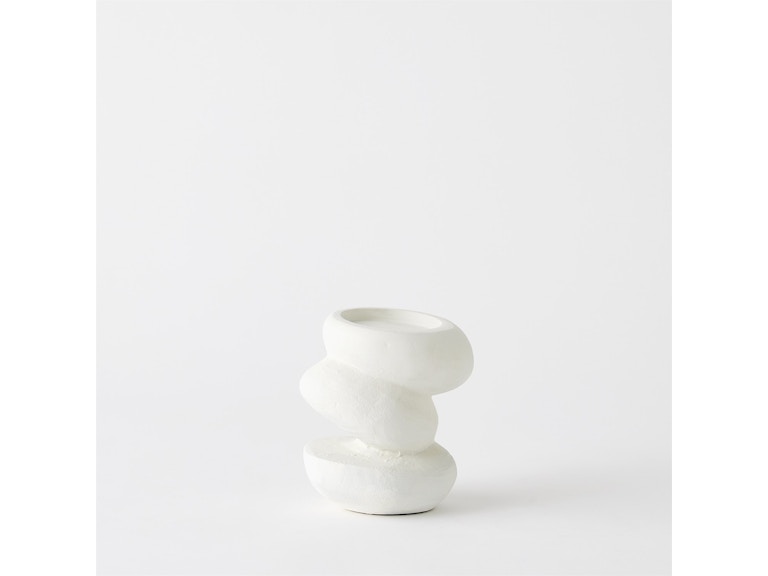 norrwood Global Views Home Accents Pradier Candle Holder-White-Sm CLL9.90077 at Norwood Furniture