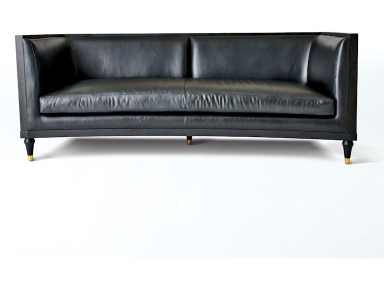 norrwood Global Views Living Room Arc Sofa-Black Leather 2.20037 at Norwood Furniture