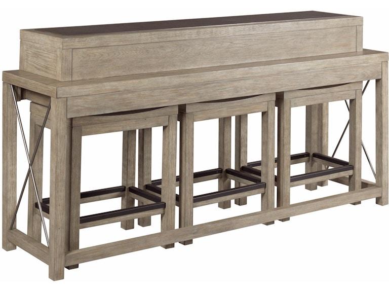 norrwood Hammary Casual Dining Bar Console With Three Stools 042-587 at Norwood Furniture