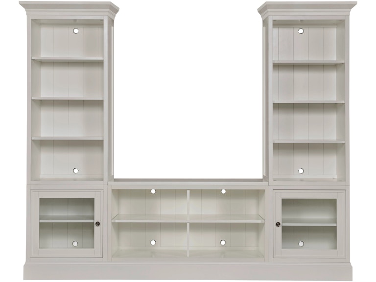 norrwood Hammary Home Entertainment Quad Bookcase Console With Display Piers 267-401R at Norwood Furniture