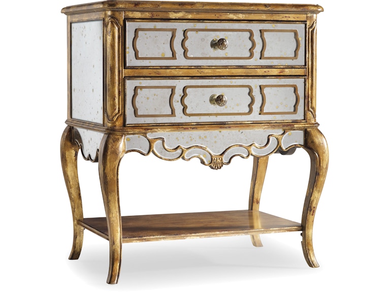 norrwood Hooker Furniture Bedroom Sanctuary Mirrored Leg Nightstand-Bling 3016-90015 at Norwood Furniture