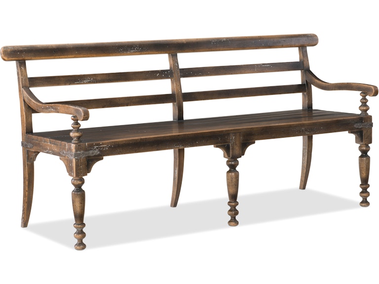 norrwood Hooker Furniture Casual Dining Hill Country Helotes Dining Bench 5960-75315-BRN at Norwood Furniture