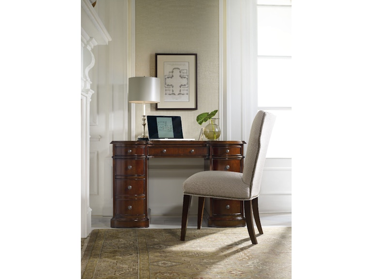 norrwood Hooker Furniture Home Office Cherry Knee-Hole Desk-Bow Front 299-10-301 at Norwood Furniture