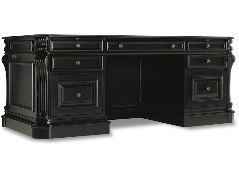 norrwood Hooker Furniture Home Office Telluride 76'' Executive Desk w/Leather Panels 370-10-363 at Norwood Furniture