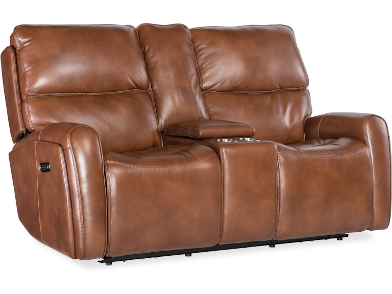 norrwood Hooker Furniture Living Room Crosby Zero Gravity Power Console Loveseat with Power Headrest and Lumbar SS741-PHZL2C-080 at Norwood Furniture