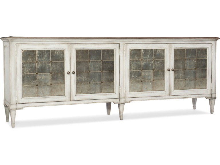 norrwood Hooker Furniture Living Room Melange Four-Door Credenza 1610-85006-WH at Norwood Furniture