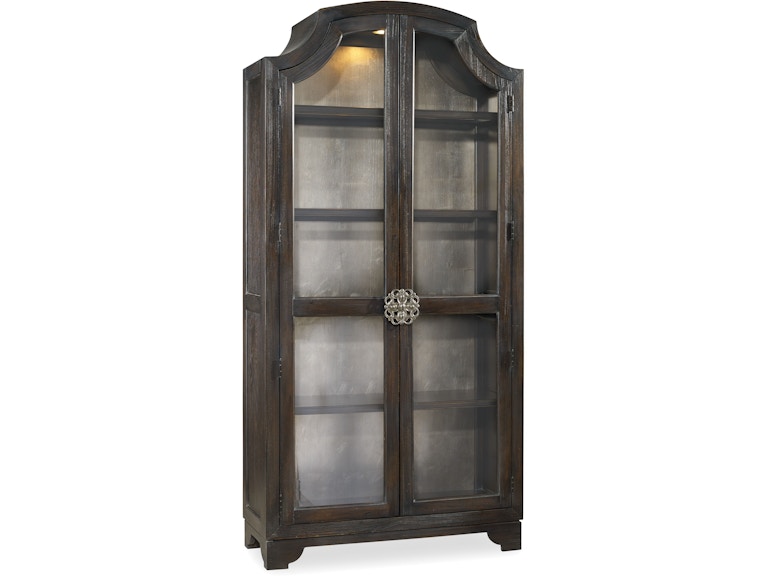 norrwood Hooker Furniture Living Room Sanctuary Glass Bunching Curio-Ebony Antiqued Oak 3031-50001 at Norwood Furniture