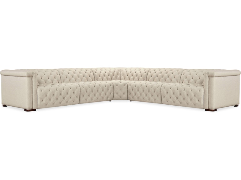 norrwood Hooker Furniture Living Room Savion Deux 5 Seat Sectional with Three Power Recliners and Six Power Headrests SS435-5PC3-414 at Norwood Furniture
