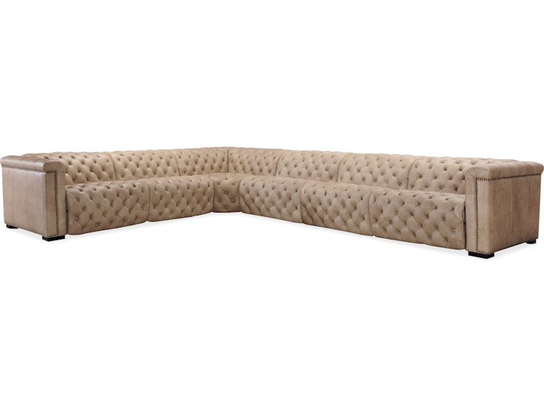 norrwood Hooker Furniture Living Room Savion Grandier 6-Piece Power HR Sectional w/3 Power Recline SS434-G6PS-082 at Norwood Furniture