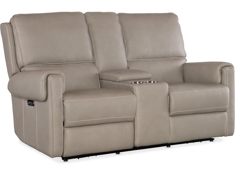 norrwood Hooker Furniture Living Room Somers Power Console Loveseat w/Power Headrest SS718-PHZC2-090 at Norwood Furniture