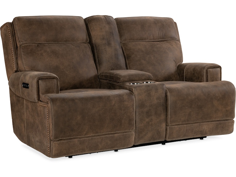 norrwood Hooker Furniture Living Room Wheeler Power Console Loveseat with Power Headrest SS762-PHZC2-085 at Norwood Furniture