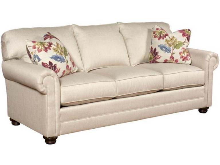 norrwood King Hickory Living Room Bentley Fabric Sofa With Panel Arm Attached Back Bun Foot And Fabric 4400-PAB-F at Norwood Furniture