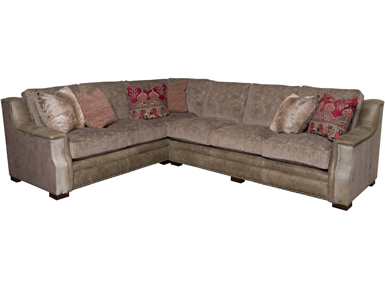 norrwood King Hickory Living Room Sally Fabric Leather Sectional 2400-Sect-FL at Norwood Furniture