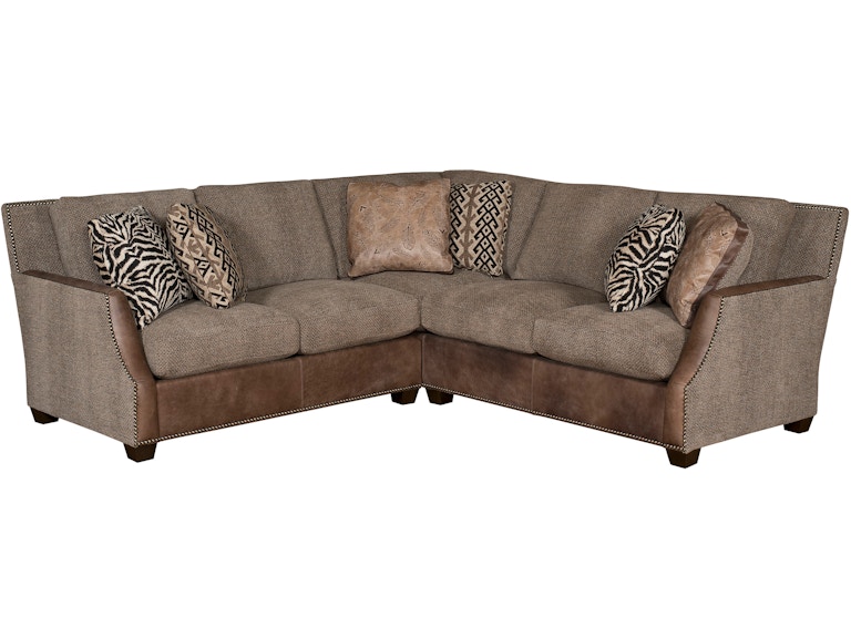 norrwood King Hickory Living Room Santiago Leather/Fabric Sectional 2300-Sect-LF at Norwood Furniture