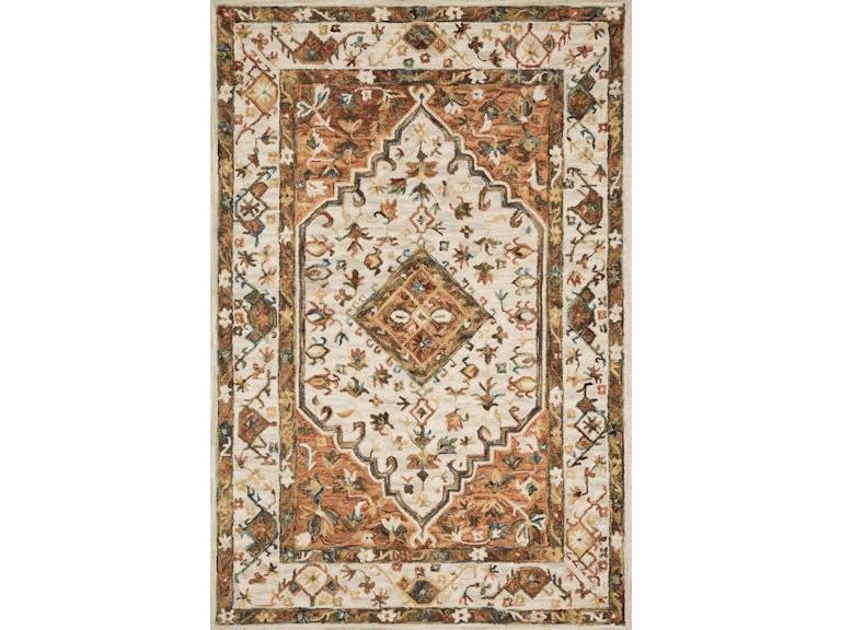 norrwood Loloi Area Rugs Beatty Rug BEA-01 Ivory/Rust at Norwood Furniture