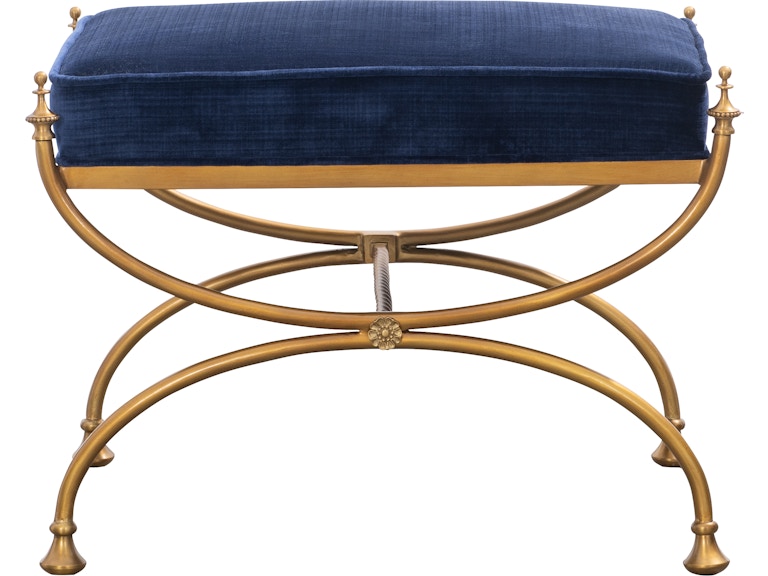 norrwood Maitland-Smith Living Room Royal Blue Courtly Bench 8120-42-B at Norwood Furniture
