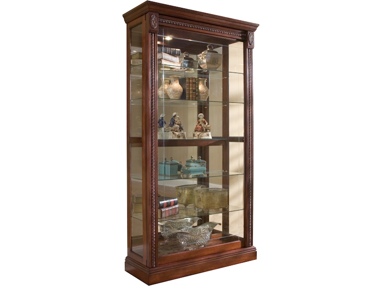 norrwood Pulaski Furniture Living Room 2-way Sliding Door Curio Medallion Cher 20485 at Norwood Furniture