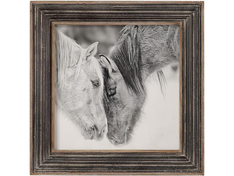 norrwood Uttermost Art Custom Black And White Horses Print 51110 at Norwood Furniture