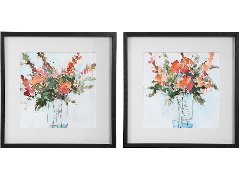 norrwood Uttermost Art Fresh Flowers Watercolor Prints Set/2 41619 at Norwood Furniture