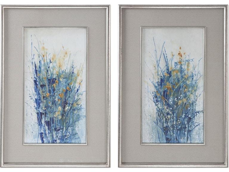 norrwood Uttermost Art Indigo Florals Framed Art Set/2 41558 at Norwood Furniture