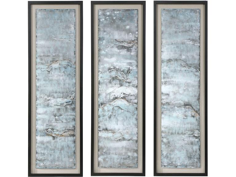 norrwood Uttermost Art Ocean Swell Painted Metal Art Set/3 3 Cartons 35374 at Norwood Furniture