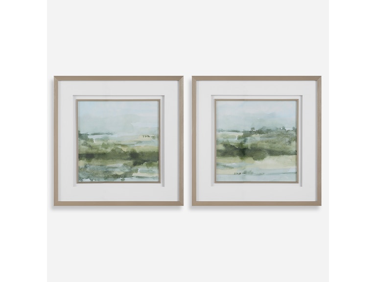norrwood Uttermost Art Soft Sage Abstract Landscape Prints Set/2 32356 at Norwood Furniture