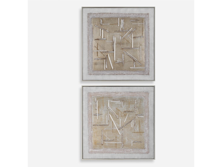 norrwood Uttermost Art Unpredictable Hand Painted Canvases Set/2 32357 at Norwood Furniture