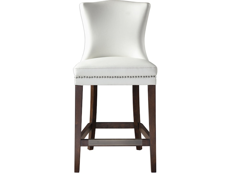 norrwood Uttermost Casual Dining Dariela White Counter Stool 23443 at Norwood Furniture