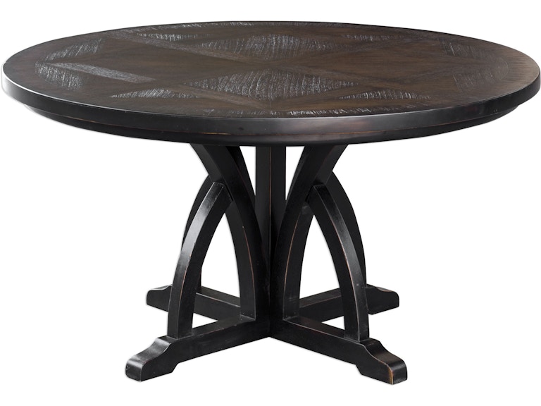 norrwood Uttermost Casual Dining Maiva Round Black Dining Table 25861 at Norwood Furniture