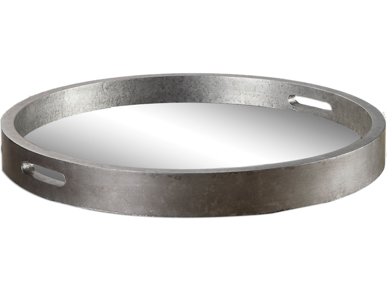 norrwood Uttermost Home Accents Bechet Round Silver Tray 19997 at Norwood Furniture