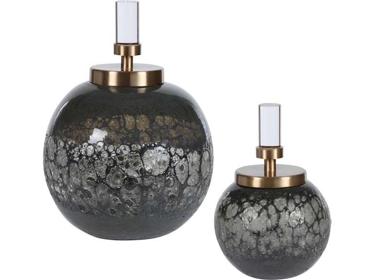 norrwood Uttermost Home Accents Cessair Art Glass Bottles Set/2 17729 at Norwood Furniture