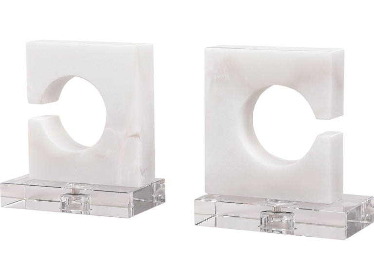norrwood Uttermost Home Accents Clarin White and Gray Bookends Set/2 17864 at Norwood Furniture