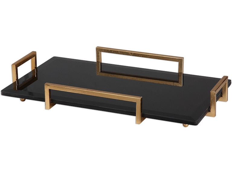 norrwood Uttermost Home Accents Ettore Black Glass Tray 20057 at Norwood Furniture