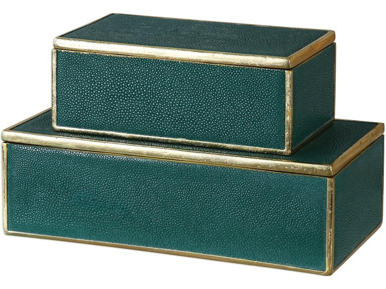 norrwood Uttermost Home Accents Karis Emerald Green Boxes Set/2 18723 at Norwood Furniture