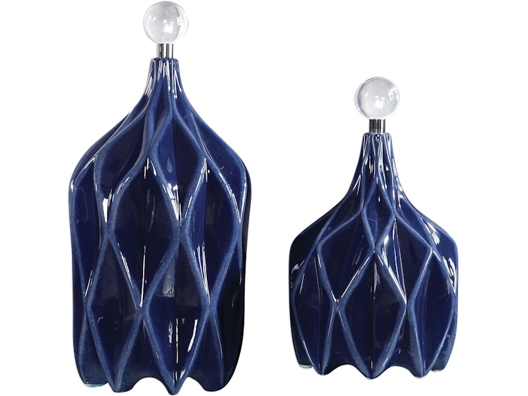 norrwood Uttermost Home Accents Klara Geometric Bottles Set/2 17526 at Norwood Furniture
