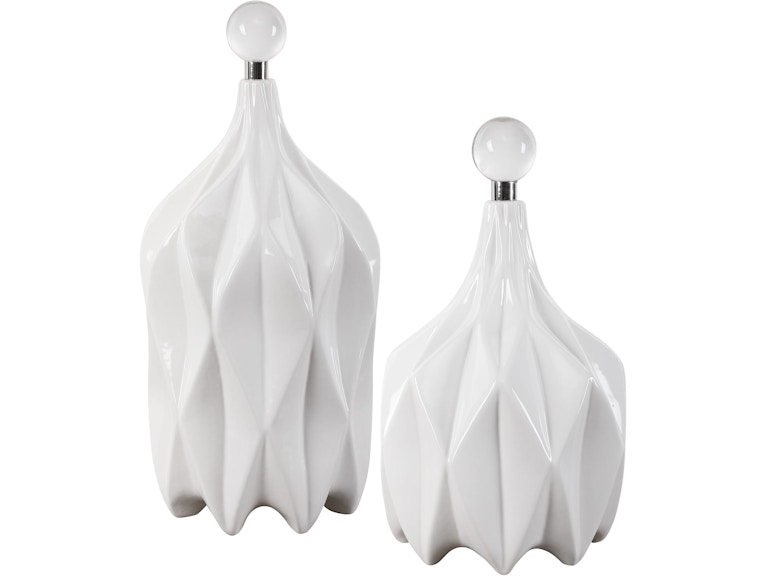 norrwood Uttermost Home Accents Klara White Bottles Set/2 17868 at Norwood Furniture