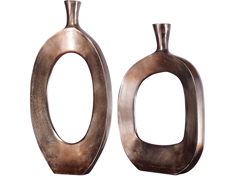 norrwood Uttermost Home Accents Kyler Textured Bronze Vases Set/2 18965 at Norwood Furniture