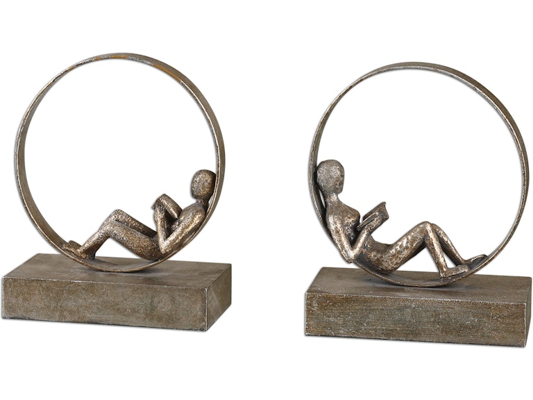 norrwood Uttermost Home Accents Lounging Reader Antique Bookends Set/2 19596 at Norwood Furniture