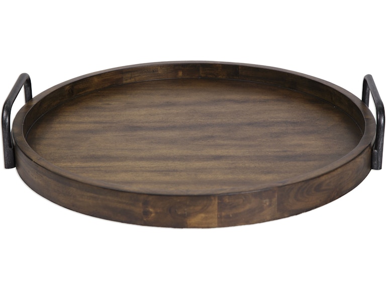 norrwood Uttermost Home Accents Reine Round Wooden Tray 18749 at Norwood Furniture