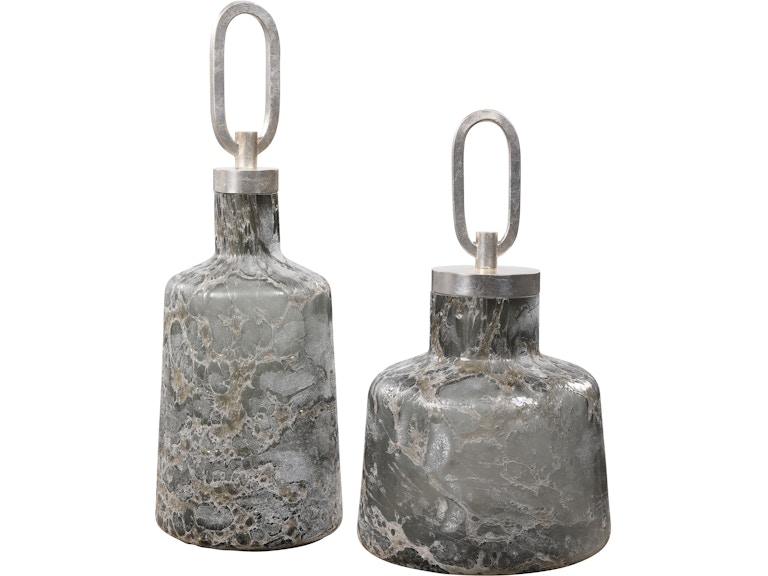 norrwood Uttermost Home Accents Storm Art Glass Bottles Set/2 17840 at Norwood Furniture