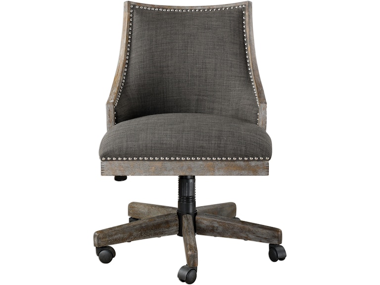 norrwood Uttermost Home Office Aidrian Charcoal Desk Chair 23431 at Norwood Furniture