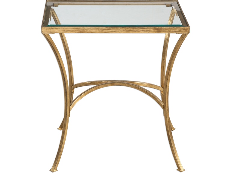 norrwood Uttermost Living Room Alayna Gold End Table 24641 at Norwood Furniture