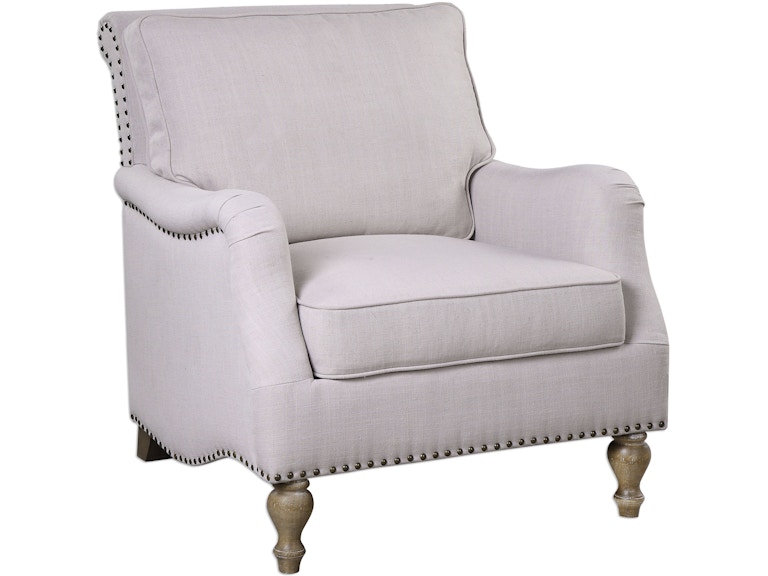 norrwood Uttermost Living Room Armstead Antique White Armchair 23291 at Norwood Furniture