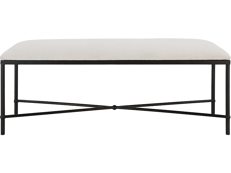 norrwood Uttermost Living Room Avenham Black Framed Bench 23688 at Norwood Furniture