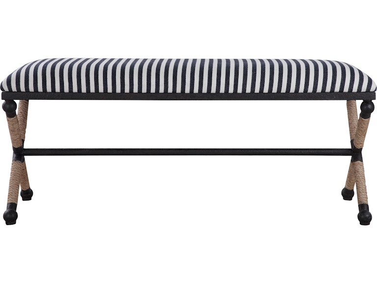 norrwood Uttermost Living Room Braddock Striped Bench 23527 at Norwood Furniture