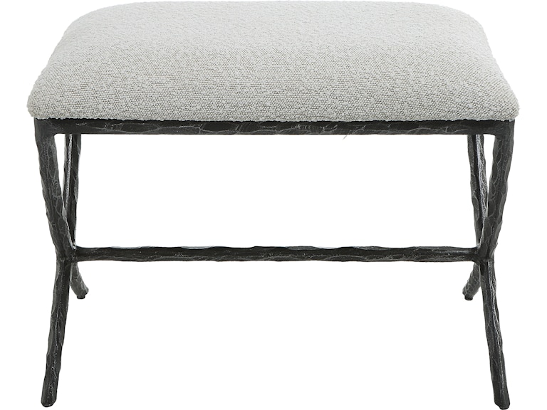 norrwood Uttermost Living Room Brisby Gray Fabric Small Bench 23750 at Norwood Furniture